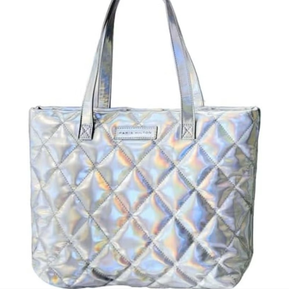 Paris Hilton Iridescent Quilted Tote Bag